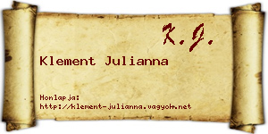 Klement Julianna névjegykártya